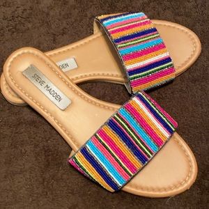 Steve Madden Multi Colored Beaded Slide